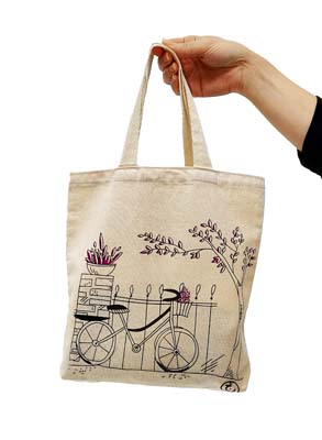 کیف پارچه ای 29*27 (طرح دوچرخه،کد 21003)