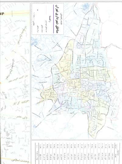نقشه راهنمای منطقه16 تهران 70*100 (کد 316)،(گلاسه)